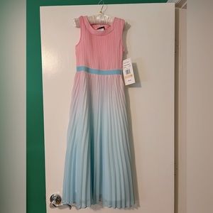 NWT rare editions trend dress girls size 7 aqua blue pink ombré wedding Easter